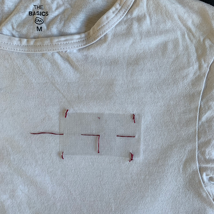 Geléstof - ri fast på t-shirten