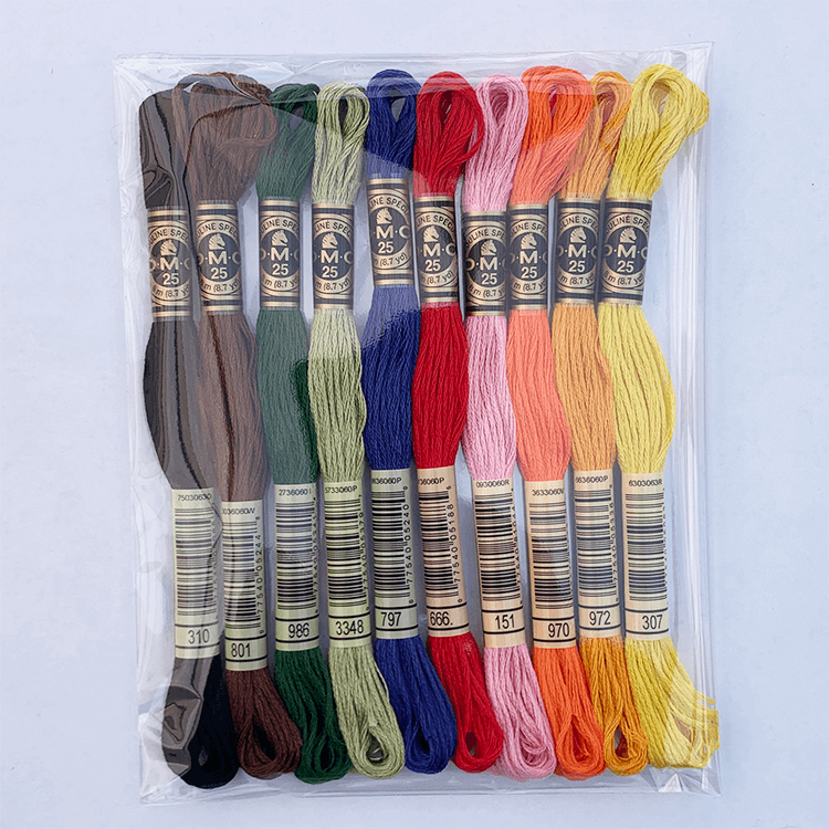 10 farver DMC broderigarn - Rainbow Baby