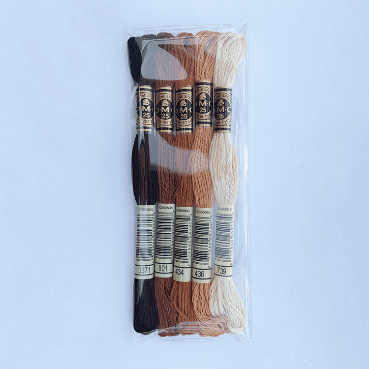 DMC broderigarn - 5 brune nuancer