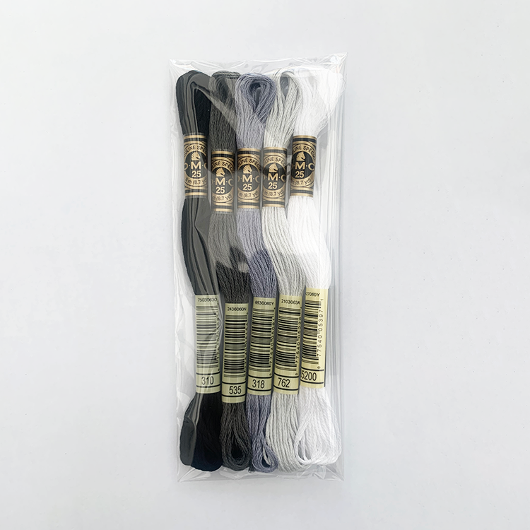 DMC broderigarn - 5 grå nuancer