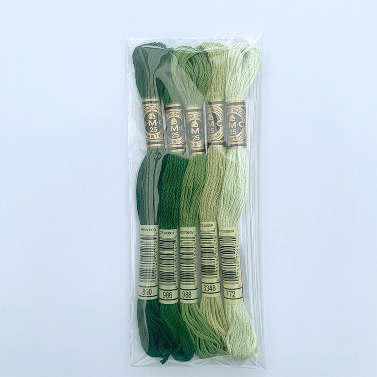 DMC broderigarn - 5 grønne nuancer