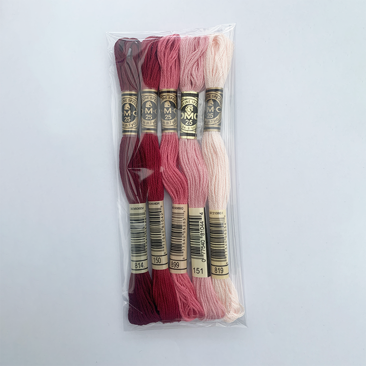 DMC broderigarn - 5 rosa nuancer