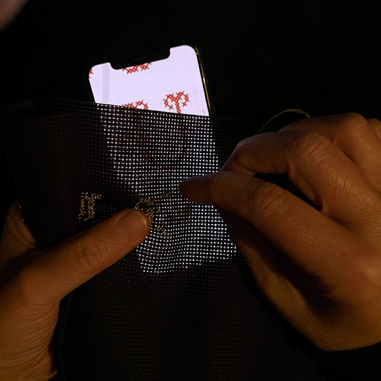 Broderistof | Aida 5,4 | Mørkegrå