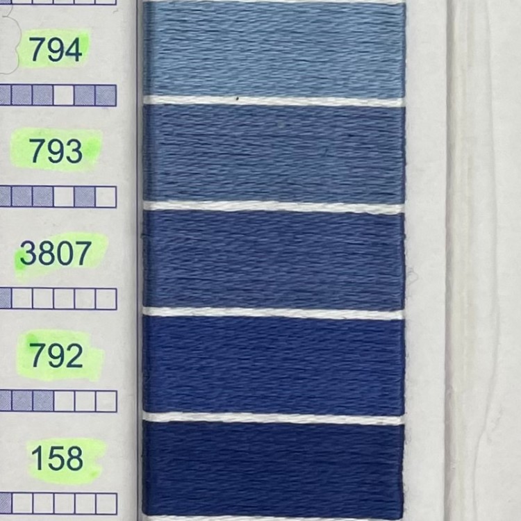 DMC broderigarn enkeltfarver - BLÅLIGE nuancer