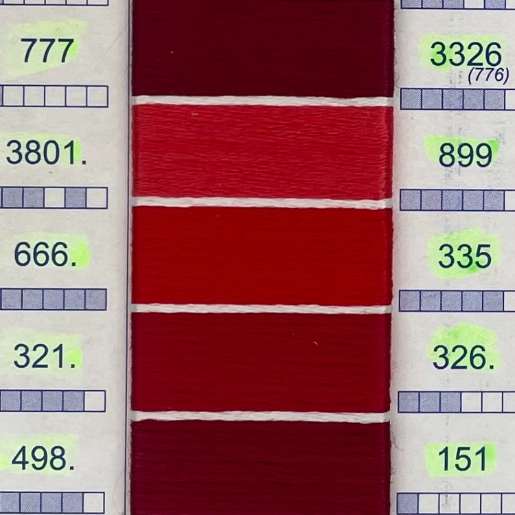 DMC broderigarn enkeltfarver - RØDLIGE nuancer