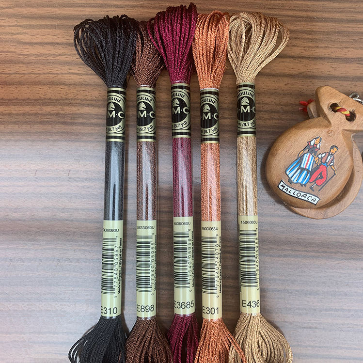 Brunligt glimmergarn - 5 funky farver