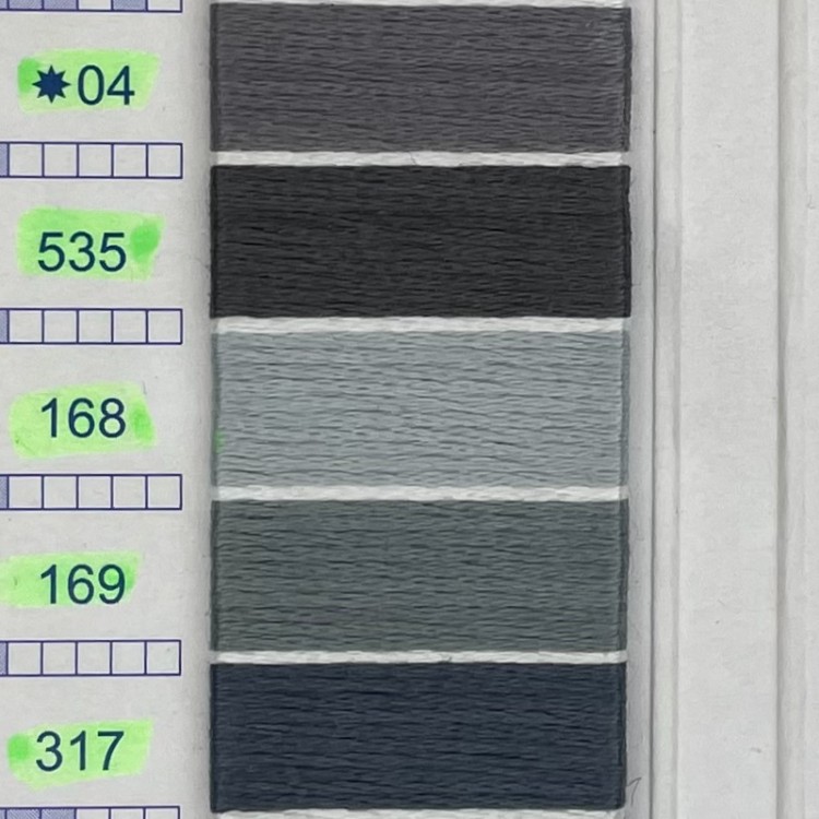 DMC broderigarn enkeltfarver - GRÅ og SORTE nuancer