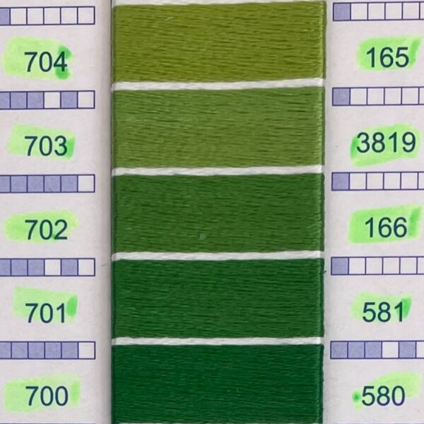 DMC broderigarn enkeltfarver - GRØNNE nuancer