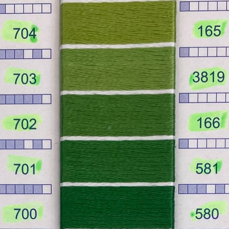 DMC broderigarn enkeltfarver - GRØNNE nuancer