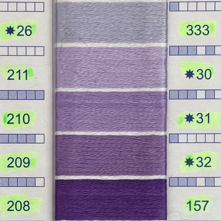 DMC broderigarn enkeltfarver - LILLA nuancer