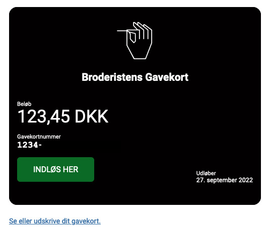 Gavekort-eksempel Gavekort