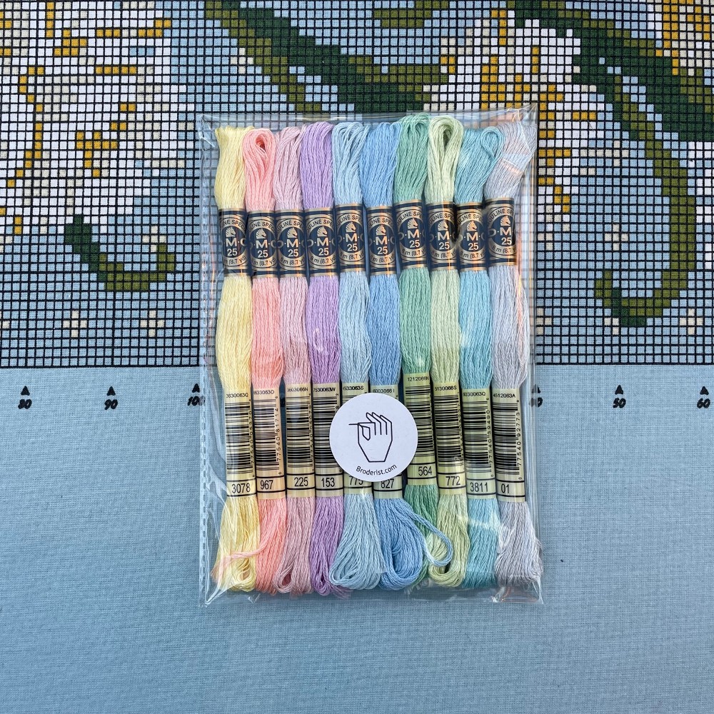 10 farver DMC broderigarn - Pastello