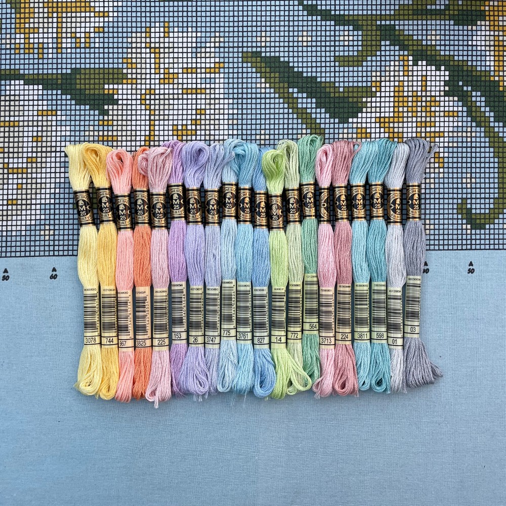 20 farver DMC broderigarn - Pastello