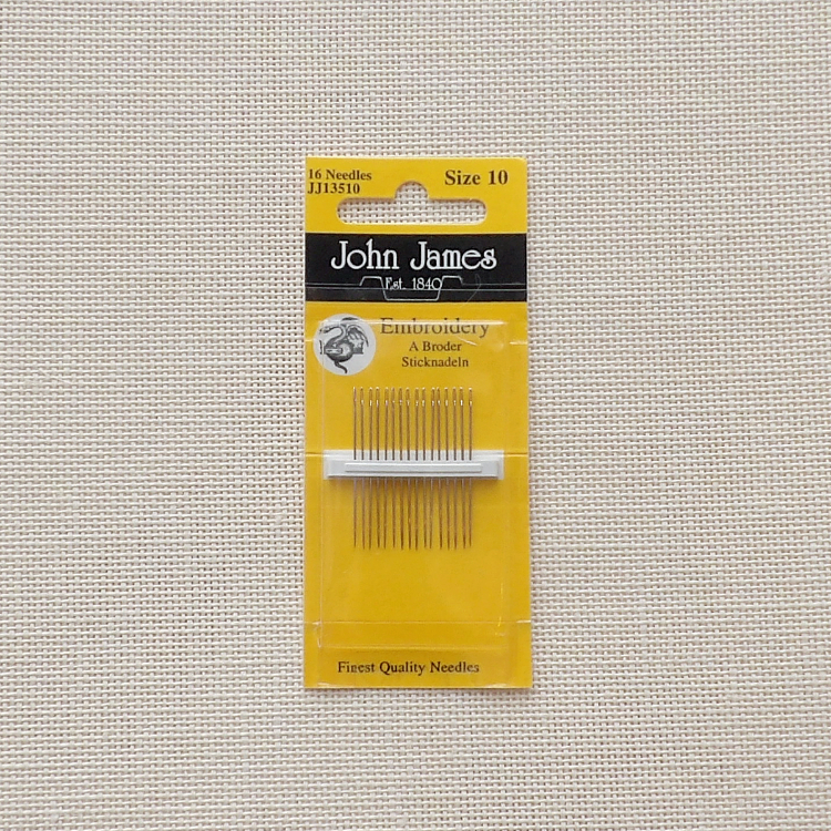 Broderinåle 16 stk. - John James (str. 10)