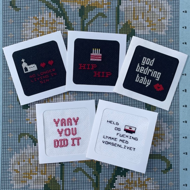 Broderistens broderede kort - broderikit