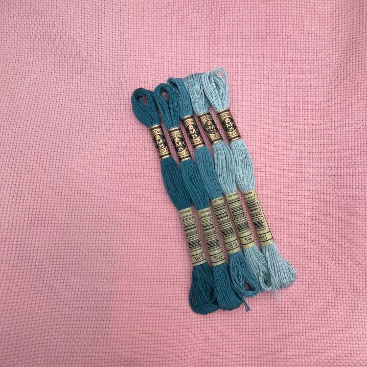 DMC broderigarn - 5 turkise nuancer