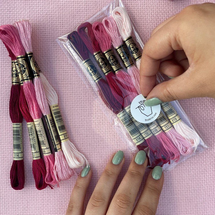 Broderist_aida_lyserødt_selma Broderistof | Aida 5,4 | Baby lyserød