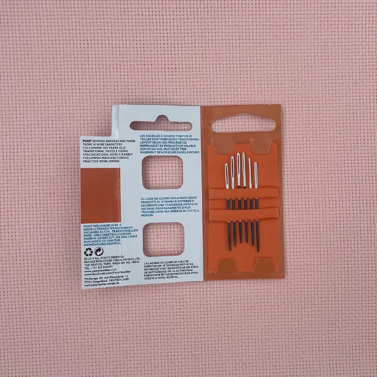 Broderinåle 6 stk. - Pony Black (str. 18) - STRAMAJ