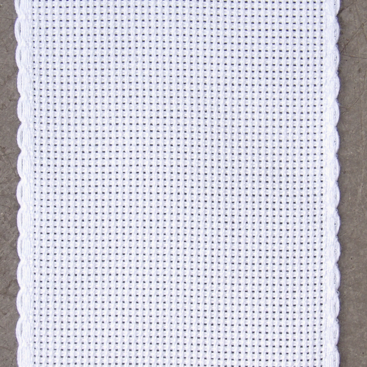 Broderi bånd hvid zoom Broderistof | Aida 5,4 | Broderibånd | 7 cm