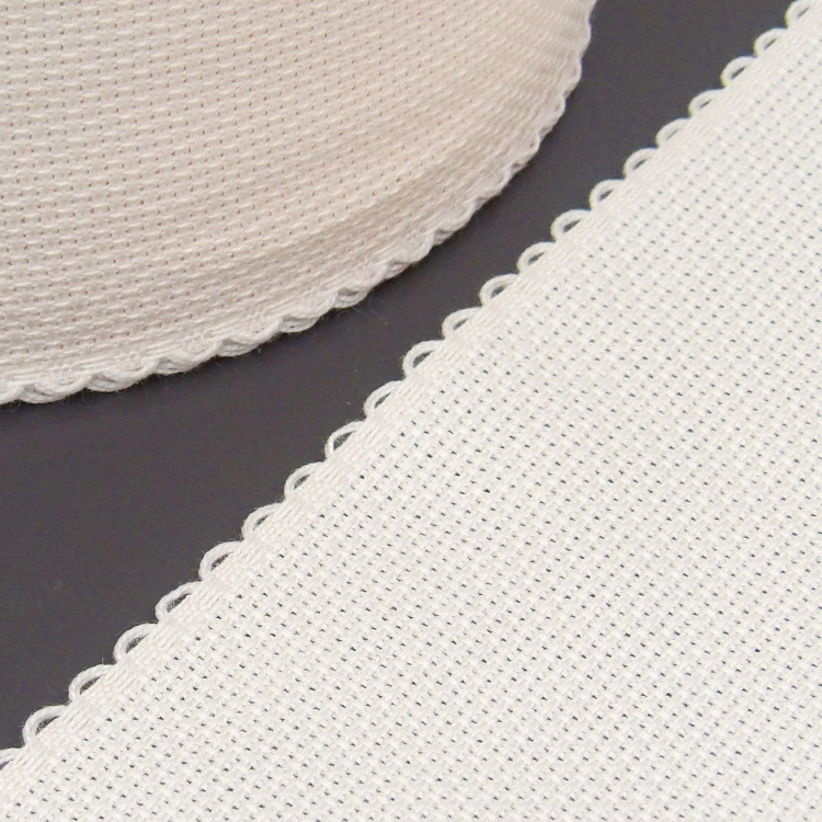 Broderist_aida_baand_10cm_Ivory_closeup Broderistof | Aida 5,4 | Broderibånd | 10 cm | ivory