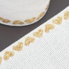 Broderistof | Aida 5,4 | Broderibånd | 12 cm | hvid med guldhjerter