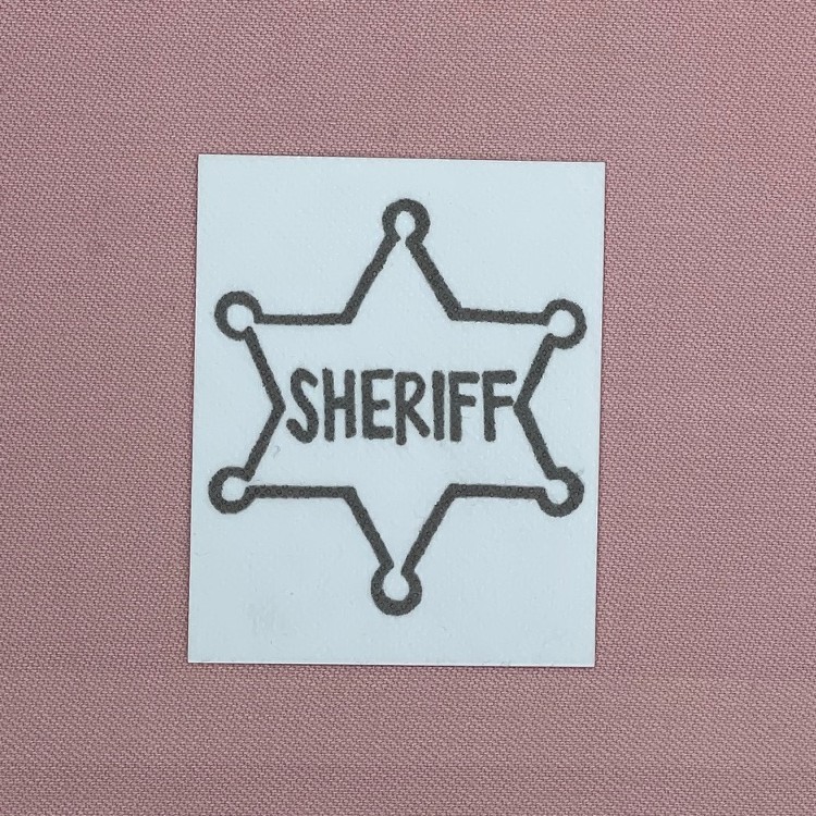 COWBOY Sheriffstjerne 750x750 BLAND SELV STIK (10 for 100)
